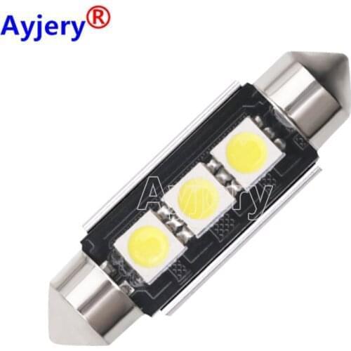AYJERY 200pcs C5W Festoon LED Bulbs 36mm 39mm 41mm Dome Light Canbus No Error Auto Interior License Plate Lights Reading Lamps