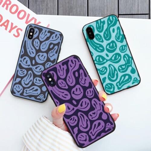 Trippy Twisted Smiley Face Phone Case for iPhone X XR XS Max 12 mini 11 pro max 6s 7 8 plus SE 2020 Soft Silicone Cover Fundas