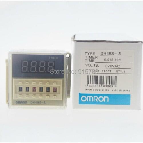 Digital time delay repeat cycle relay sensor timer 1s-990h LED display 8 pin panel installed DH48S-S SPDT with socket
