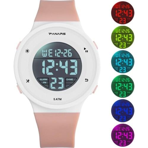 RGTOPONE New Children Digital Watches Waterproof Student Sports Watch Electronic Colorful Luminous Alarm Clocks for Kids Gift