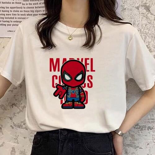 MARVEL T-Shirt Summer Tee Shirt Women Superhero Tops Tees Casual Spiderman Captain America T Shirt Female Clothes
