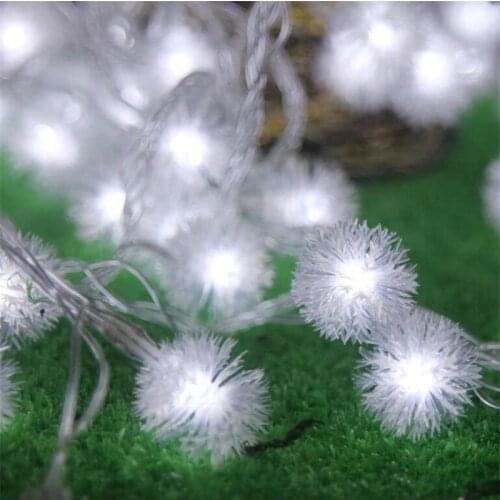 7.5meters 50Led Furry ball String Fairy light For home Hotel Christmas Party Ball Wedding Holiday Event Decoration