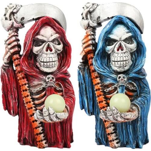 Skeleton Head Skull Wizard Resin Craft Skull High Quality Statues Sculptures Decor Prop Halloween Home Decoration