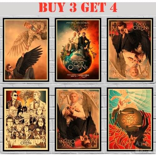 Good Omens Kraft paper Poster Art Painting Abstract Fancy Wall Sticker 42X30cm