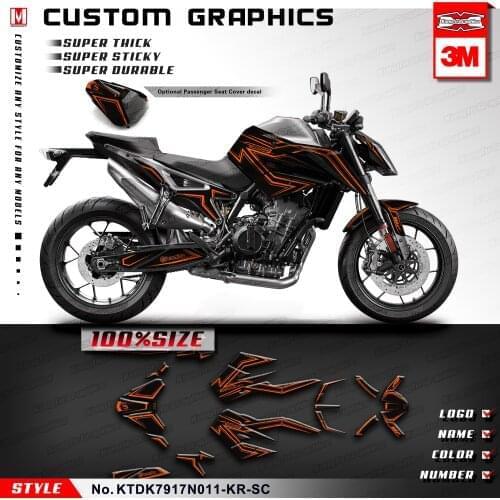 KUNGFU GRAPHICS Motorbike Sticker Set PVC Vinyl Custom Decal Black for 790 2017 2018 2019 2020Style no. KTDK7917N011-KR-SC