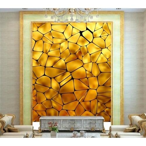 Custom 3D wallpaper,Golden yellow block textured large murals,ktv bar hotel living room TV sofa wall bedroom papel de parede