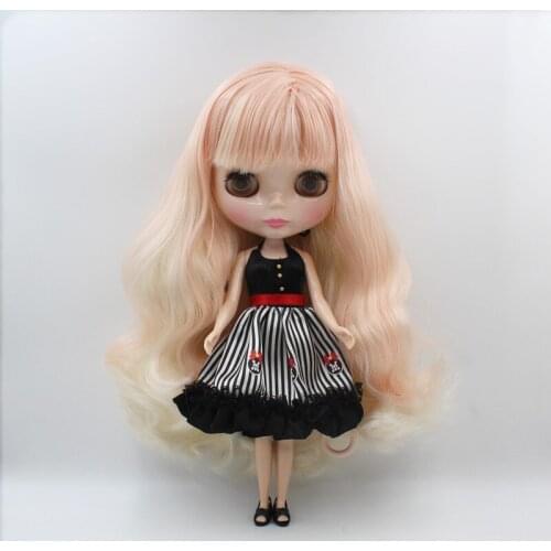 Blygirl,Blyth doll,Pink, white bangs, regular body, 7 joints, 1/6 dolls, 30cm, can be replaced