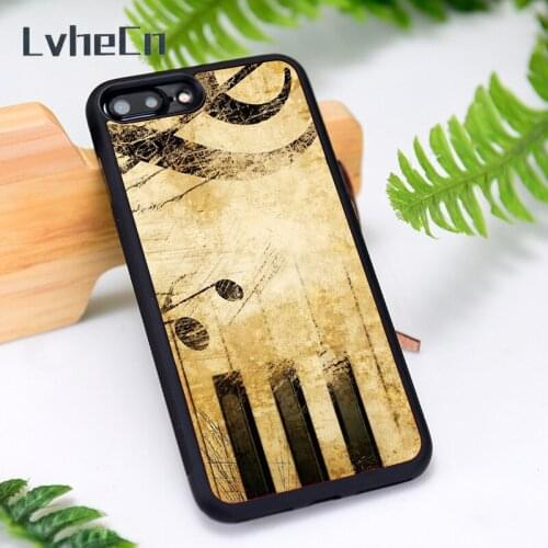 LvheCn Silicone Rubber Phone Case Cover for iPhone 6 6S 7 8 Plus X XS XR 11 12 Mini Pro Max Music Piano Notes Chords