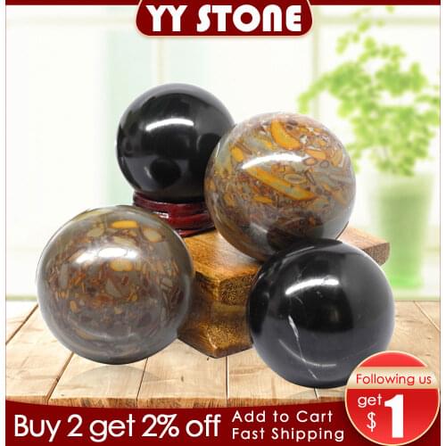 Natural Bian stone massage ball colourful stone hand massager relieve stress and improve circulation relax home health care