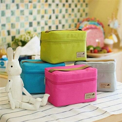 Multicolor Portable Thermal Insulated Lunch Box Waterproof Picnic Carry Tote Pouch Storage Bag For Fruit Bread Snack Oxford 60XX