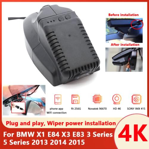 New! 4K Easy Installation Car DVR Wifi Dash Camera Video Recorder camera For BMW X1 E84 X3 E83 3 Series 5 Series 2013 2014 2015