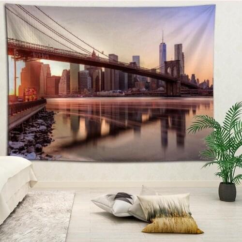 New Arrival Brooklyn Bridge Tapestry Hanging Blanket background wall bedroom Home Art Tapestries Decor Customize your image