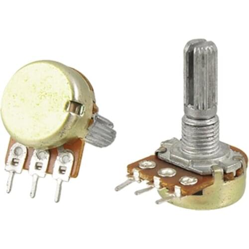 Uxcell 5 Pcs 100K Ohm 3 Terminals Rotary Shaft Potentiometer 13mm long Knob
