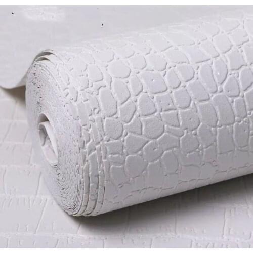 PVC Faux Crocodile Skin Leather Modern Pattern 3d Wallpaper Rolls for wall White Texture vinyl 3d Wall paper Papel Wall covering