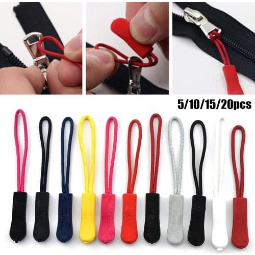5 pcs Zipper Pull Puller End Fit Rope Tag Fixer Zip Cord Tab Replacement Clip Broken Buckle Home Travel Bag Suitcase Tent