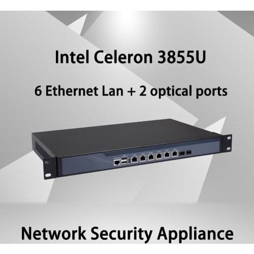 Firewall Mikrotik Pfsense VPN Network Security Appliance Router PC Intel Pentium 3855U,[HUNSN SA11R],(6Lan/2SFP/2USB/1COM/1VGA)