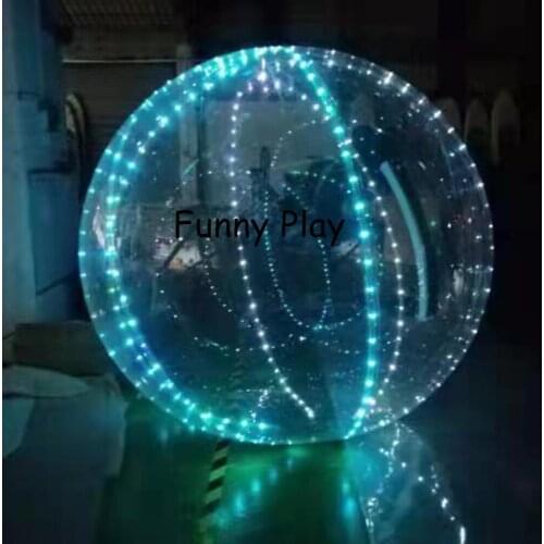 Pvc led lighting Water walking ball water zorb ball globe Clear Bubble Inflatable Stage Dance Ball with colorful light