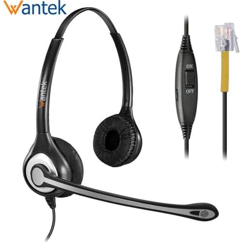 Wantek RJ9 Office Phone Headset w/Noise Cancelling Mic,Telephone Headset for Yealink T21P T42G T46G T48G Grandstream Panasonic