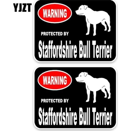 YJZT 15*11.4CM 2X Staffordshire Bull Terrier Dog PVC High Quality Animal Car Sticker C1-4571
