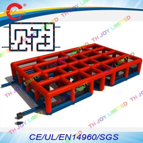 Funny oxford 12x8m inflatable maze inflatable obstacle course tag arena for outdoor game