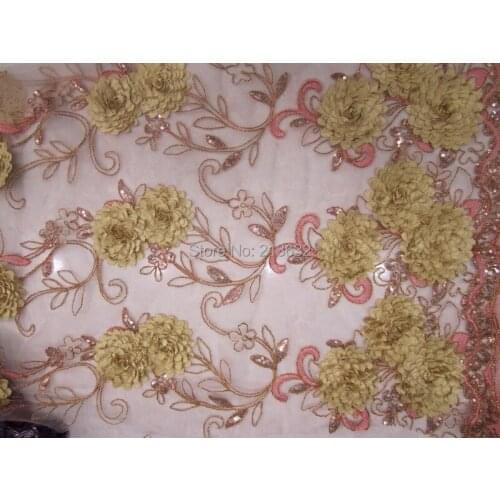 POd43-11 textile tinsel embroidery embroidery fabric sales type stereo dribbling embroidery skirt organza cloth tulle