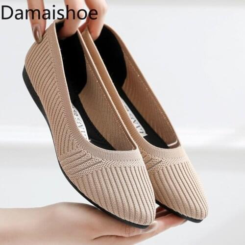 Platform Lady Cloth Shoes Flying Woven Pumps Womens Spring and Autumn New Pointed Toe Breathable Womens Pumps Black Work Shoes