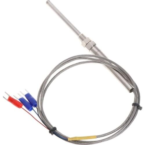 1M PT100 Thermocouple Probe 5mm x 50mm 3-Wire M8 Thread 3.3Ft Temperature Sensor Dropshipping