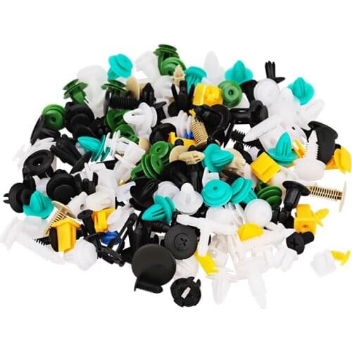 200Pcs Mixed Auto Fastener Universal Vehicle Car Bumper Clips Retainer Fastener Rivet Door Trim Panel Fender Liner Fastener