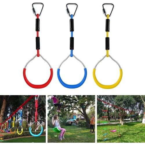 3PCS/lot High Quality Gymnastic Swing Bar Rings Colorful Backyard Outdoor Gymnastic Ring Ninja Obstacle Course Kit