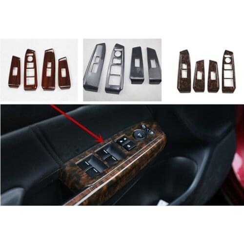 4pcs/lot ABS carbon fiber grain or wooden grain car window lift panel decoration cover for 2008-2013 HONDA Accord 8 MK8
