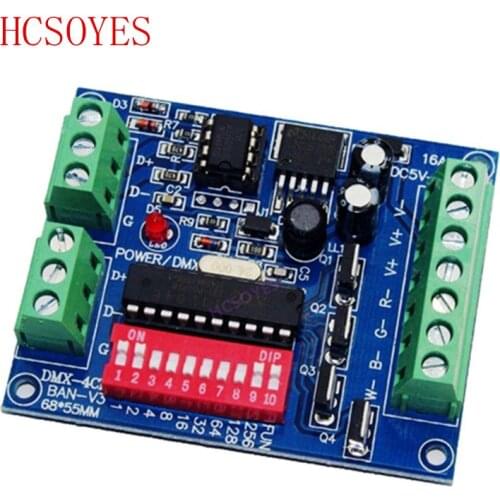 4CH / NET-K-4CH DMX512 led decoder,Constant voltage common anode RGB controller for led strip