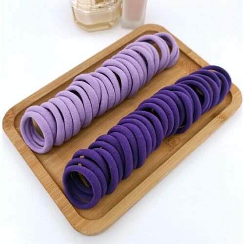 50Pcs/Set Women Elastic Hair Bands Girls Fashion Solid Color Scunchies Lady Ornaments Lovely Solid Rubber Bands Hair Accessories