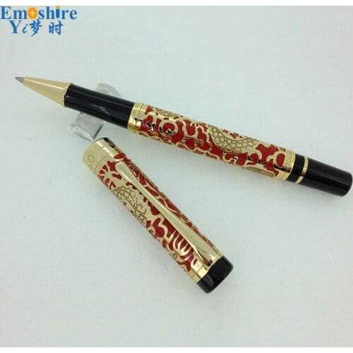 Promotion!!! Roller Pen Ballpoint Pen Fashion Business Stationery Executive Brand Good Quality Golden Body and Strip JH05
