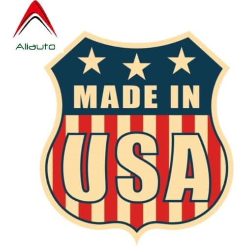 Aliauto Fashion Car Sticker Made In USA Flag Accessories Vinyl Decal Cover Scratches for Vw Beetle Tucson Megane 2 ,16cm*15cm