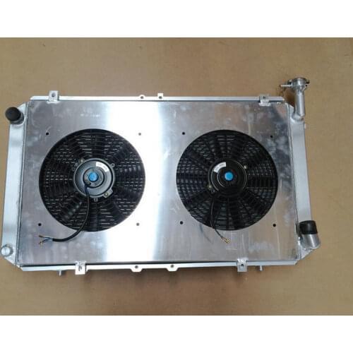 Aluminum Radiator & Fan Shroud & Fan For NISSAN GQ PATROL Y60 4.2L Petrol TB42S TB42E 1987-1997 1988 1990 1991 1992 1997 1996