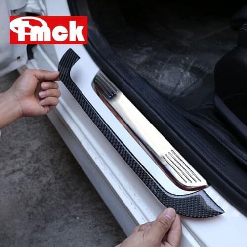 For Mercedes Benz C Class W205 C180 C200 C260 2016-2020 Real Carbon Fiber Car Accessories Door Sill Protector Plate Cover Trim