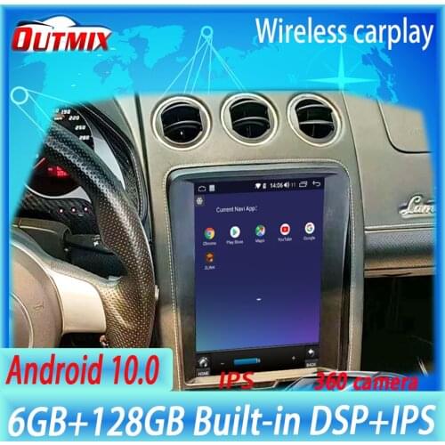 For Lamborghini Gallardo Android 10.0 Car Multimedia Player Tesla Style 6GB+128GB GPS Navigation Auto Radio Recorder Head Unit