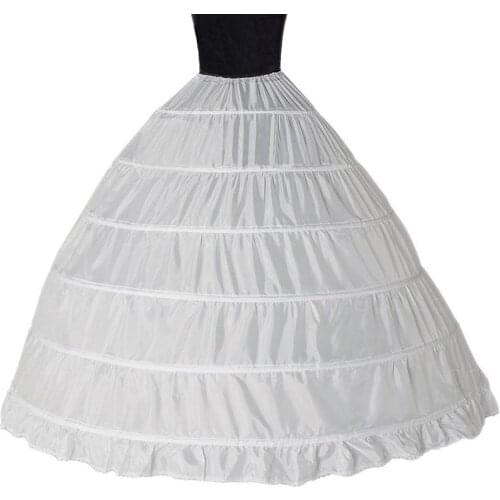 CharmingBridal 6 Hoop Ball Gown Petticoat Half Slip Women Underskirt Wedding Crinoline White