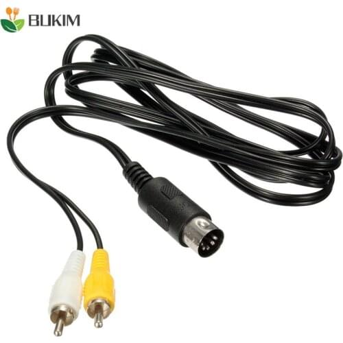 BUKIM Black 1.8m Composite AV Audio Video Cable Cord Lead For Sega Fifth Generation Mega Drive 1 Master System 1