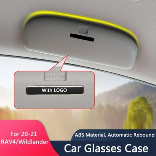 QHCP Car Glasses Storage Box Case Sun Visor Sunglasses Holder Box Fits For Toyota RAV4 Wildlander 2020 2021 Interior Accessories