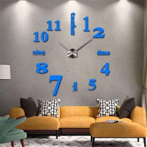 Eclectic Wall Clock Metal Quartz Watch Clock 3d Diy Home Decoration Acrylic Mirror Sticker Modern Design