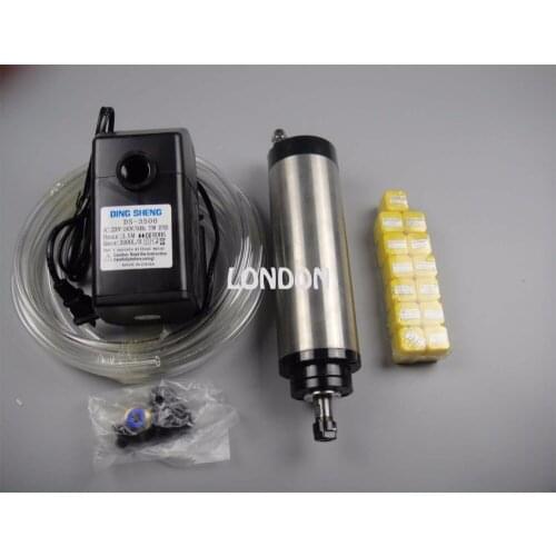 ER11 diameter 80mm 220V 24000rpm 0.8KW water cooling spindle +1 water pump+1 water pipe+13 pieces ER11 collets