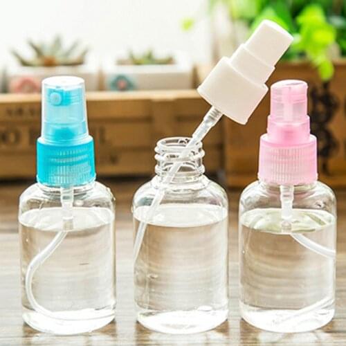 Hot Sale 5PCS 50ML Refillable Bottles Travel Transparent Plastic Perfume Bottle Atomizer Empty Small Spray Bottle Random Color