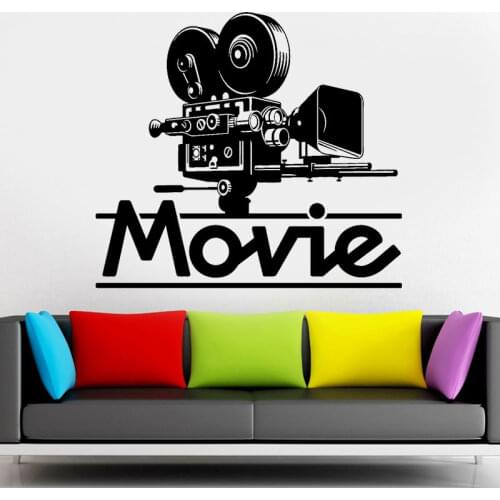 Movie Art Film Cinema Filming TV Camera Wall Stickers Vinyl Home Decoration Living Room Bedroom Decals Decor Wall Paper 4819