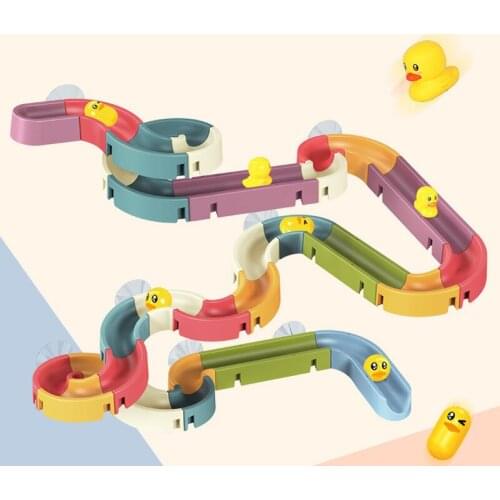 Bath Toys Baby Bathroom Duck DIY Track Bathtub Kids Play Water Games Tool Bathing Shower Wall Suction Set Bath Toy for Children