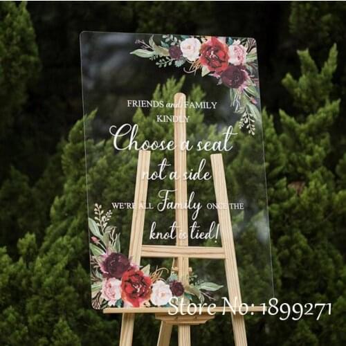 Personalized Acrylic Wedding Welcome Sign Board Welcome to Our Wedding Clear Acrylic Welcome Sign Wedding Signs Board No Stand