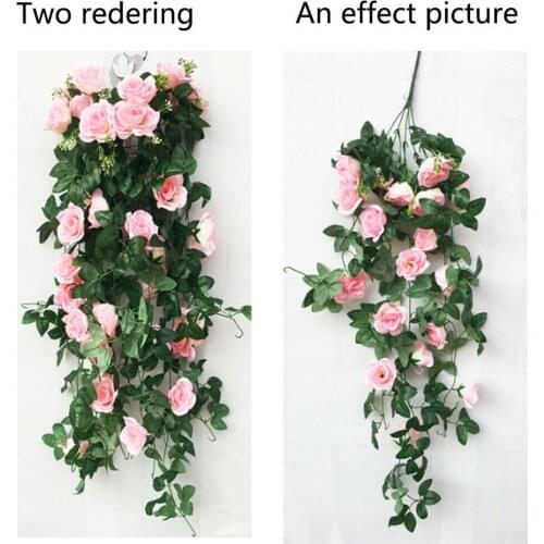 90cm1 Bunch X Artificial Rose Flower Artificial Flower Rattan Artificial Flower Rattan Decoration Wall Hanging 2021 New