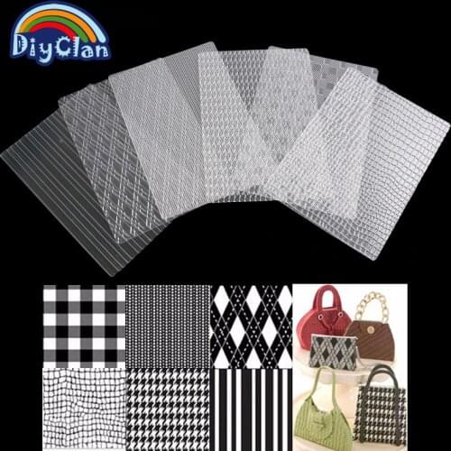 Plaid Satchel Texture Mian Transparent Plastic Texture Pattern Sugar Mold Clear Scrapbooking Stamp
