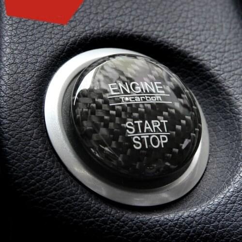 Carbon Fiber Car Engine Start Stop Button Cover Keyless Go Ignition Stickers for Mercedes Benz A B C W205 GLC X253 AMG E ML GLE