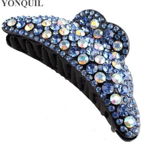 Colorful Full Crystal Hair Crab Claw Elegant Women Shiny Hairs Clip Hairpin Rhinestone Clamp Styling Colorful Accessorie